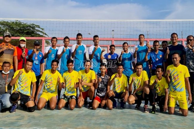 LPN Langsa Beradu Voli dengan Subdenpom IM/1-2 Langsa