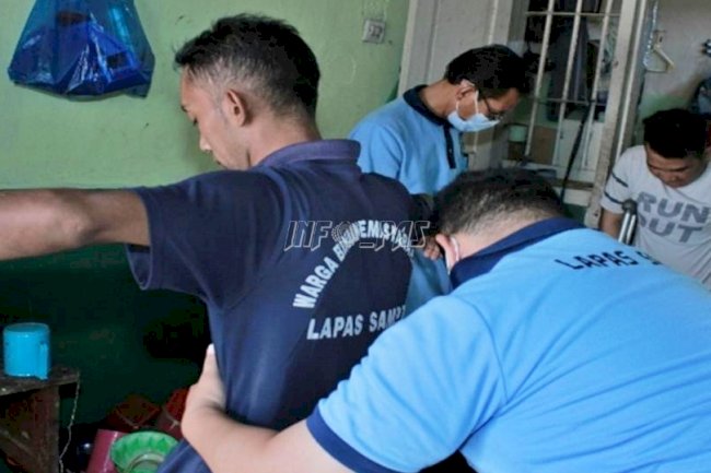 Deteksi Dini, Satops Patnal Lapas Sampit Razia Hunian WBP