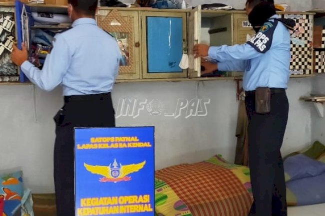  Deteksi Dini, Satops Patnal Lapas Kendal Geledah Blok WBP