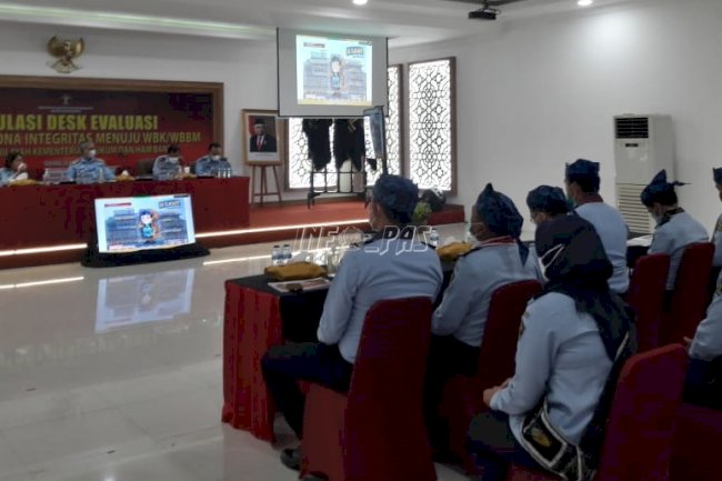 Songsong Pembangunan ZI, Lapas Rangkasbitung Ikuti Simulasi Desk Evaluasi