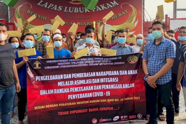 27 Narapidana Lapas Lubuk Pakam Pulang ke Rumah Lebih Cepat