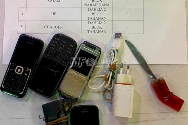 Petugas Lapas Lubuk Pakam Sita Barang Terlarang dari Blok WBP