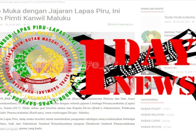 Sebulan Terapkan One Day One News, Pemasyarakatan Maluku Nyaris Capai 300 Pemberitaan