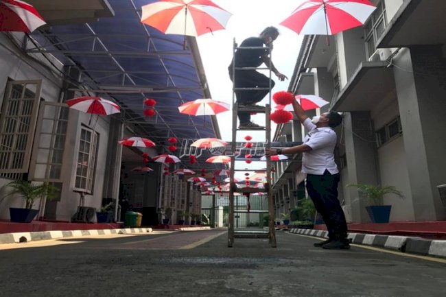 Nuansa Merah Putih Sambut HUT Ke-76 RI di LPN Jakarta 