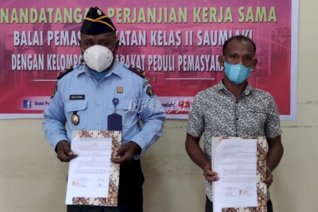 Bapas Saumlaki-CV. Meubel Sinar Pelangi Sepakati PKS Pelatihan Kemandirian Klien