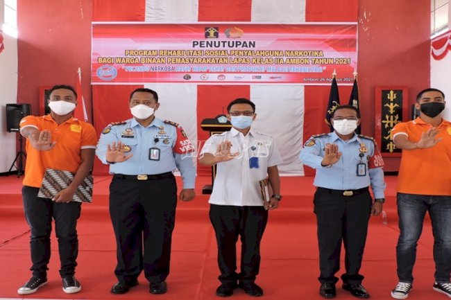 Tutup Rehabilitasi Narkoba, Kalapas Ambon Harap WBP Mandiri & Produktif