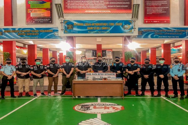 Dukung P4GN, Jajaran Rutan Kota Agung Gelar Razia Insidentil 