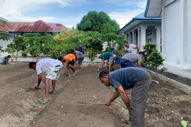 WBP Lapas Namlea Gotong Royong Kembangkan Areal Pertanian