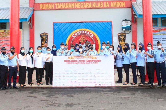 Rutan Ambon Deklarasikan Zero Handphone