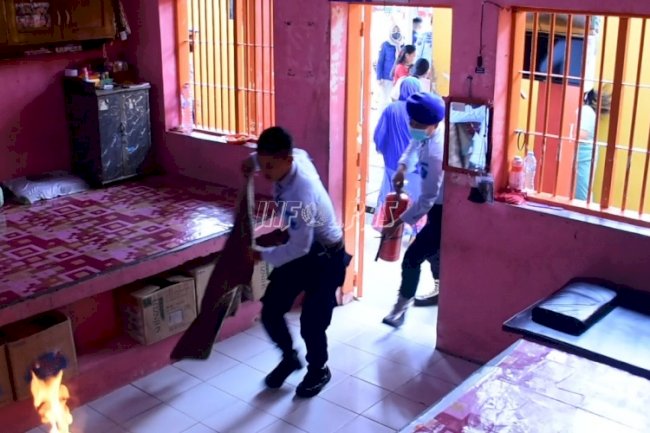 Rutan Pinrang Gelar Lomba Ketangkasan Penanganan Kebakaran 