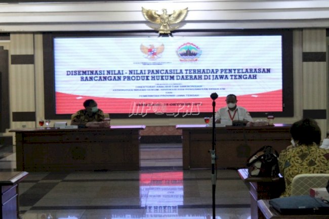 Lapas Semarang Ikuti Diseminasi Bahas Nilai-Nilai Pancasila terhadap Penyelarasan Produk Hukum