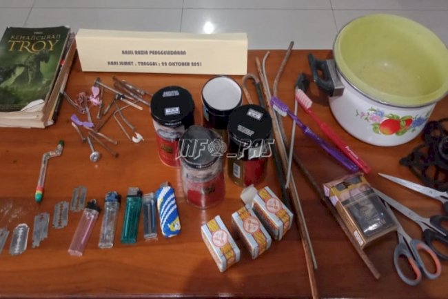 Cegah Gangguan Kamtib, Satops Patnal Rutan Ambon Geledah Blok WBP