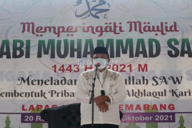 Peringati Maulid Nabi, Lapas Semarang Bersalawat & Gelar Pengajian Akbar 