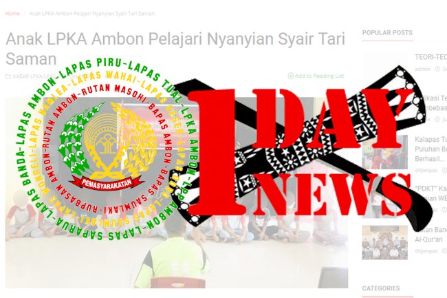 3 UPT PAS Maluku Capai One Day One News Bulan Oktober 2021