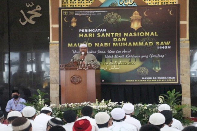 Rutan Depok Gelar Peringatan Maulid Nabi & Hari Santri Nasional