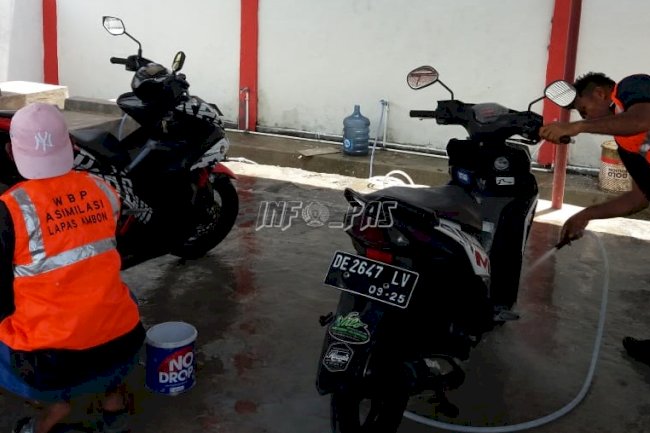SAE Pencucian Mobil & Motor Lapas Ambon Mulai Beroperasi