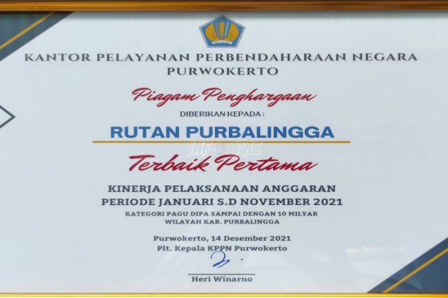 Rutan Purbalingga, Peringkat I IKPA di Lingkungan KPPN Purwokerto