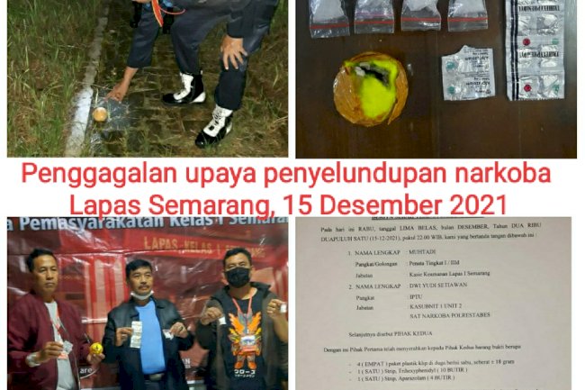 Lagi, Petugas Lapas Semarang Gagalkan Penyelundupan Narkoba