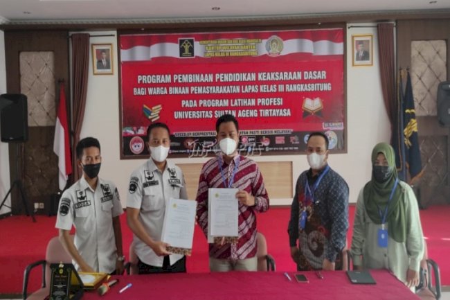 Intensifkan Pendidikan WBP, Lapas Rangkasbitung Teken PKS dengan Untirta