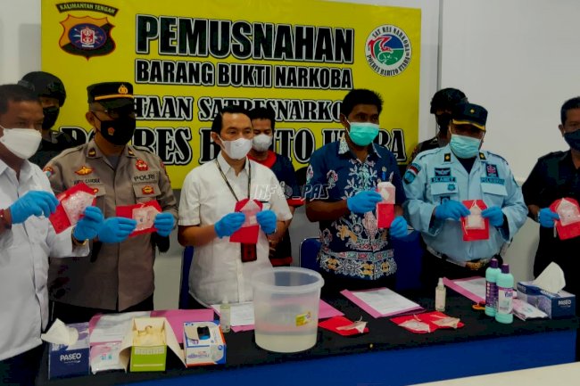 Kasi Minkamtib Lapas Muara Teweh Hadiri Pemusnahan Narkoba di Mapolres Barito Utara