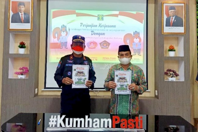 Kalapas Tanjungpandan Teken MoU Pembinaan Keagamaan WBP dengan Kemenag