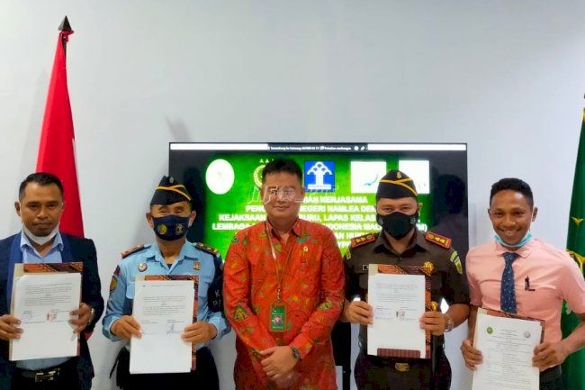 Lapas Namlea Sepakati MoU Pelayanan Hukum dengan PN & Kejari Buru serta LBHIM & YPBHA-N