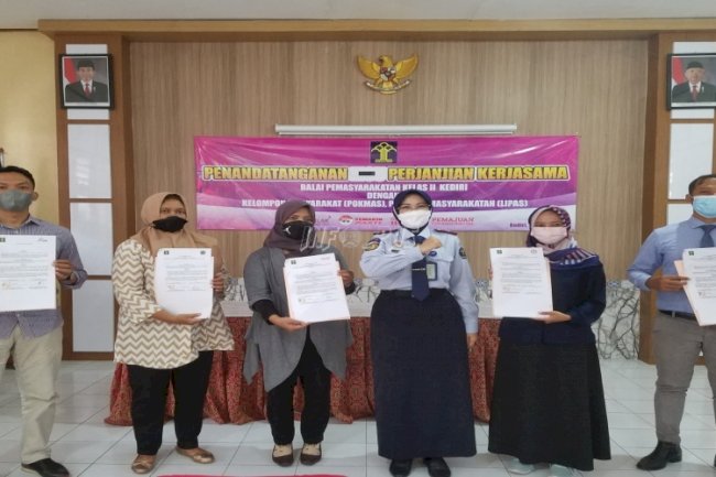Bapas Kediri Perpanjang PKS dengan 6 Pokmas Lipas