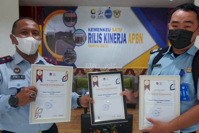 Rutan Sambas Sabet 3 Penghargaan Kinerja Anggaran dari KPPN Singkawang