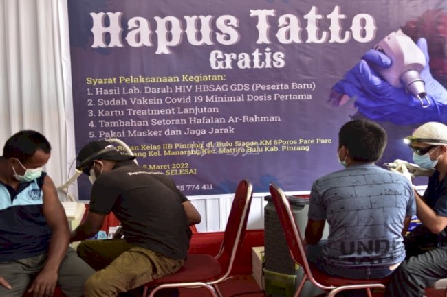 Proses Hijrah, 27 WBP Rutan Pinrang Jalani Hapus Tato Gratis