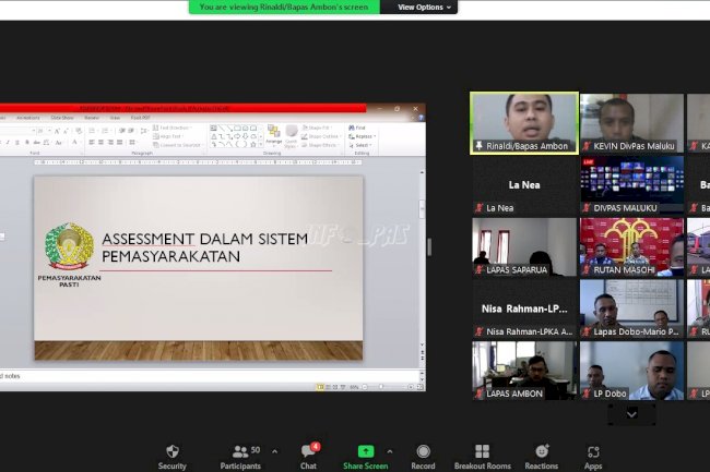 Divpas Maluku Inisiasi Transfer Knowledge Asesmen WBP Bagi Petugas Pemasyarakatan