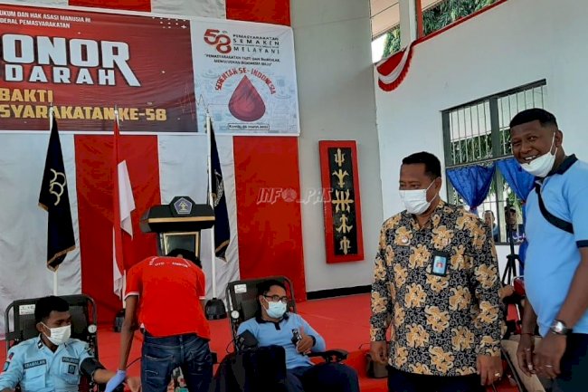 Kadivpas Maluku Pantau Pelaksanaan Donor Darah di Sejumlah UPT Pemasyarakatan
