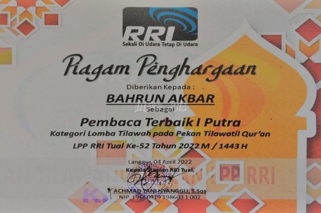 Petugas Lapas Tual Juarai PTQ yang Digelar RRI Tual
