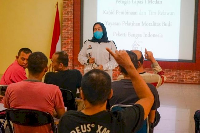 Pembinaan Kepribadian, WBP Mapenaling Lapas Medan Ikuti Pelatihan Moralitas