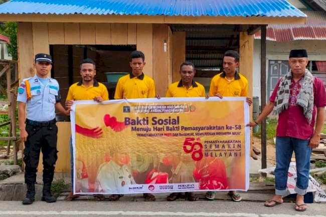 Sambut HBP Ke-58, Lapas Wahai Gelar Bakti Sosial Bangun Warung Warga