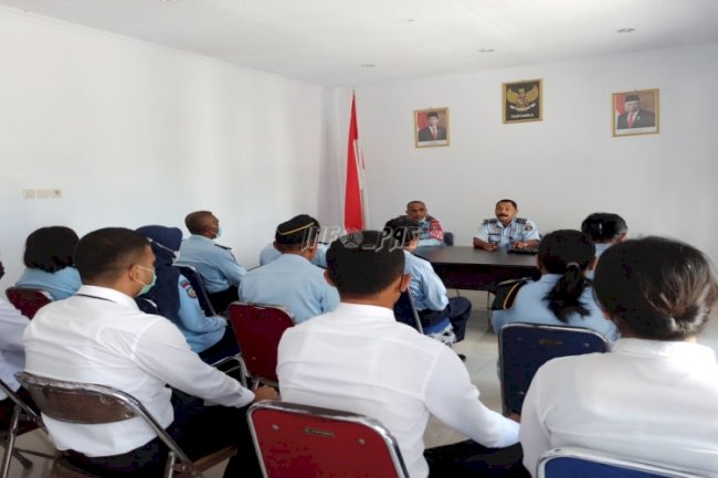 Lapas Saparua Sambut Kunjungan Monev Kabid HAM Kanwil Maluku