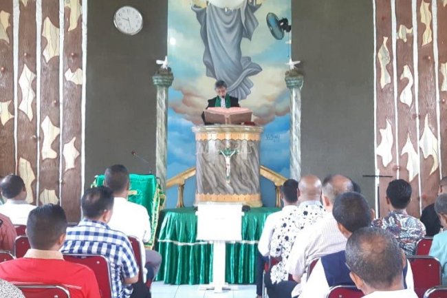 Tingkatkan Mental dan Perilaku Baik, WBP Rutan Ambon Ikuti Pembinaan Rohani