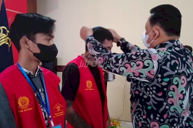 Klien Bapas Wonosari Latihan Sablon dan Stempel Bersama Pokmas KIMBis