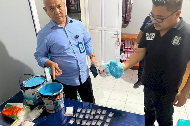 Dirkamtib Sidak Lapas Takalar, Sabu dalam Kaleng Cat Tembok Diamankan