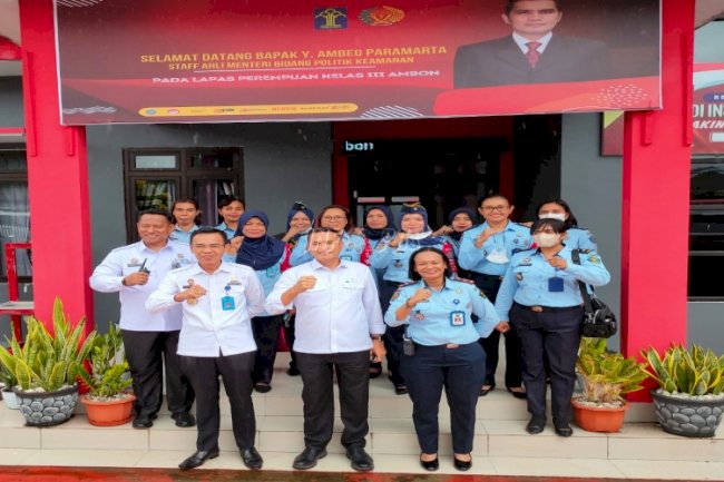 Sambangi UPT Pemasyarakatan Wilayah Ambon, Ini Pesan Staf Ahli Menkumham