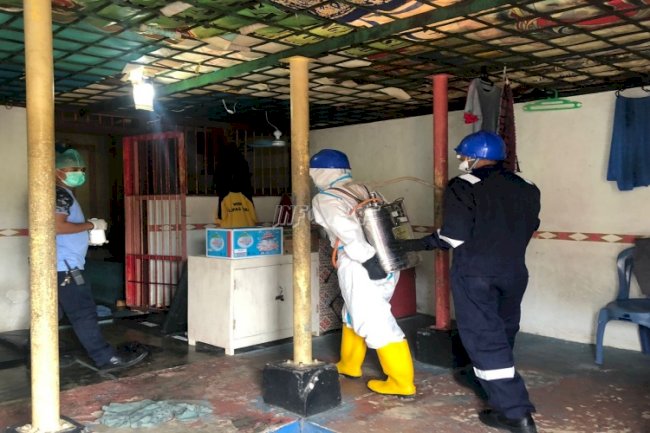 Seluruh Area Lapas Tual Kembali Disemprot Disinfektan