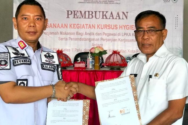Teken PKS, LPKA Palu Berikan Pelatihan Hygiene Sanitasi Bagi Anak