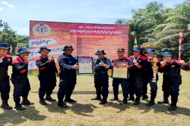 Petugas Lapas Narkotika Karang Intan Juara I Lomba Ketangkasan Pemasyarakatan se-Kalsel