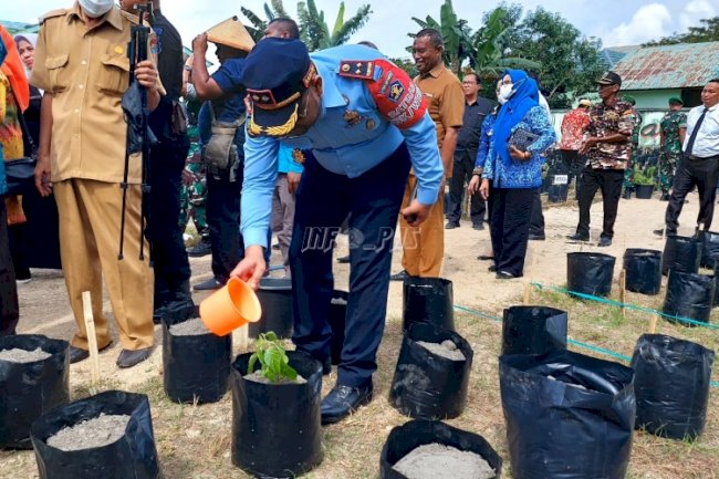 Karutan Masohi Tanam Bibit Cabai di Makodim 1502/Masohi