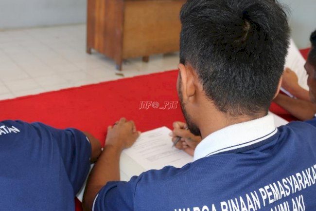 WBP Antusias Ikuti PTS PKBM Lapas Saumlaki