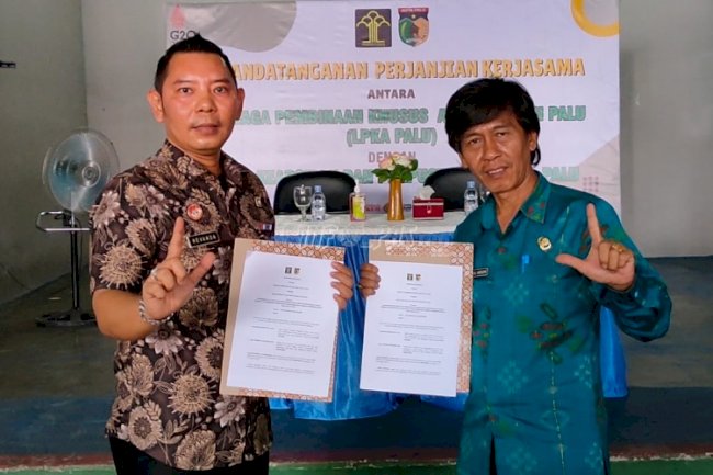 LPKA Palu-Dinas Kearsipan dan Perpustakaan Kota Palu Sepakati PKS Kembangkan Literasi Anak