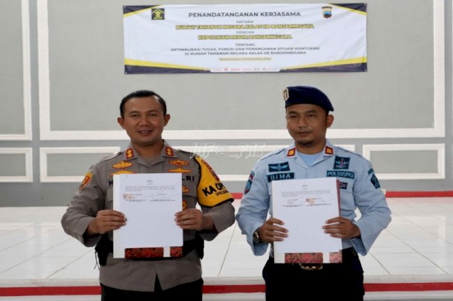 Optimalkan Tusi Penanganan Situasi Kontijensi, Rutan dan Polres Banjarnegara Teken MoU