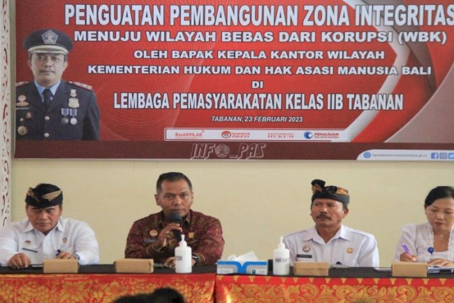 Tim Pokja Pembangunan ZI Lapas Tabanan Dapat Bekal dari Kadivmin Bali