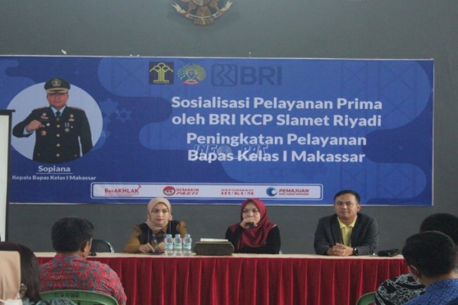 Gandeng BRI KCP Slamet Riyadi, Bapas Makassar Laksanakan Sosialisasi Pelayanan Prima