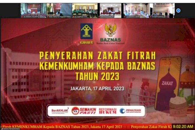 Kemenkumham Serahkan Rp1.453.917.072 Zakat Fitrah melalui Baznas