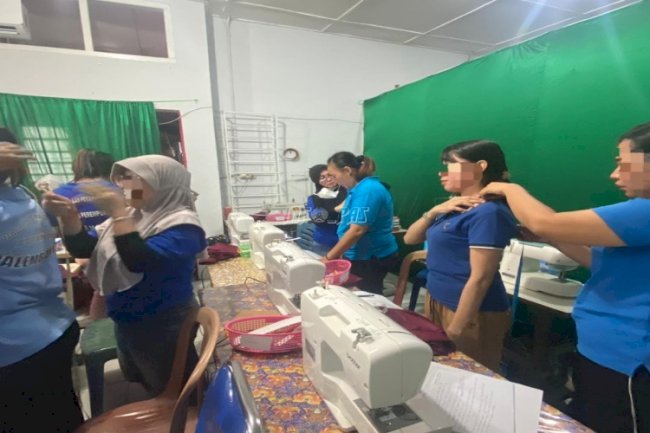 20 Warga Binaan Lapas Perempuan Palembang Dilatih Menjahit Bersertifikasi